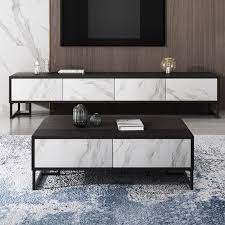 The material for your tv stand or home media center should mimic or contrast the other pieces of furniture in your living room. Good Quality Modern Home Furniture Tv Stand And Coffee Table Set Buy Tv Unit Coffee Table Glass Coffee Tables Product On Alibaba Com