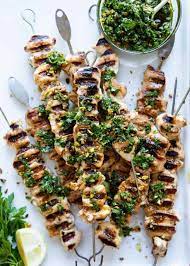 Grilled Chicken Kebabs With Pistachio Gremolata Recipe Chicken Kebabs Chicken Kebab Recipe Healthy Recipes