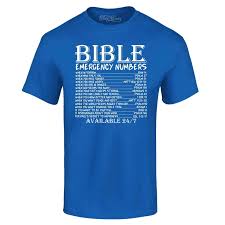 Shop4Ever Mens Bible Emergency Numbers Verses Available 247 Graphic  T-shirt Medium Charcoal - Walmart.com