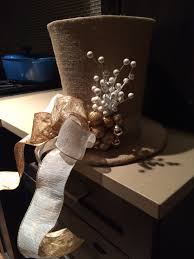 Christmas Tree Top Hat Decoration Tree Topper Burlap Top Hat Earthy Snowman Hat Diy Christmas Tree Topper Christmas Tree Topper Bow Burlap Christmas