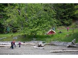 The beach is sheltered and doesn't seem to suffer much effect from the tides. Gulf Islands National Park Reserve Shingle Bay Campground Camping Rving Bc