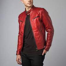 Hamilton Lamb Leather Biker Jacket Red Euro 44 Red Jacket Leather Biker Jacket Biker Jacket