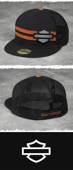Cotton Crown Trucker Mesh Back Flat Visor Awesome Style Harley Davidson Men S Stripe 59fifty Trucker Cap Harley Men Harley Gear Harley