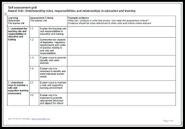 Self Assessment Grid Sample First Page Answers Examples Index ...