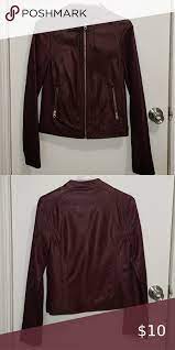 Faux Leather Jacket Wine Color Jacket Make Offer Me Jane Jackets Coats Leather Jackets Fashion Leather Jacket Faux Leather Jackets
