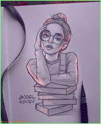 Art Sketches Ideas Image May Contain 1 Person Artsketchessimple Artsketchessimpl Girl Drawing Sketches Pencil Art Drawings Art Drawings Sketches Creative
