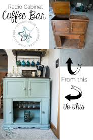 Repurposed Radio Cabinet Coffee Bar Designed Decor Repurposed Furniture Bar Furniture Painted Furniture