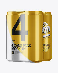 Download Download 4 Cans In Metallic Shrink Wrap Psd Mockup Half Side Viewtemplate Mockup Free Psd Free Psd Mockups Templates Mockup Psd