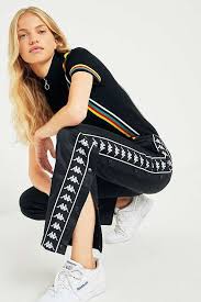 Kappa Wise Black Popper Track Pants Black Women Fashion Fashion Ladies Tops Fashion