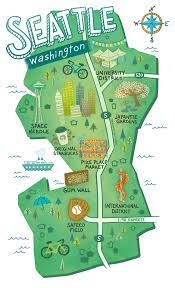 Sara Wasserboehr Map Of Seattle Seattle Vacation Seattle Travel Illustrated Map