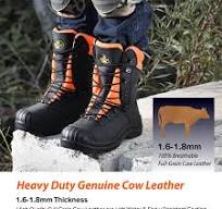Safetoe Safety Chainsaw Boots Anti-Abraision Leather Logger ...