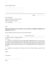 Surat Tidak Hadir Sek Kebimbangan Covid 19 Pdf