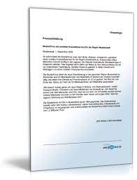 Diese eignen sich insbesondere für die situation, wenn sie noch im berufsleben stehen und ein jobwechsel bevorsteht. Pressemitteilung Vorstellung Dienstleistung Muster Zum Download