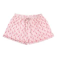Emerson and Friends Fancy Flamingos Womens Bamboo Pajama Shorts Pink / 2X