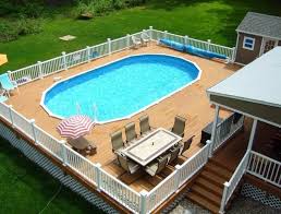 There Are Many Situations Where An Inground Pool Just Isn T Possible Within A Space Poor Soil High Water Table Pool Deck Plans Swimming Pool Decks Oval Pool
