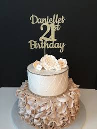 Female Rose Gold 21st Birthday Cakes Any Name Number Gold Glitter 21st By Sugarplumcreationsco First Birthday Cake Topper 21st Birthday Cake Toppers 19th Birthday Cakes