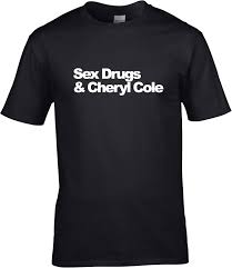 Naughtees Sex Drugs and Cheryl Cole Small Black T-Shirt - fashion item