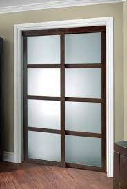 Pocket door frame kit hardware: Colonial Elegance Fusion Plus 48 X 80 1 2 Framed Frosted Glass Sliding Door At Menards Frosted Glass Closet Doors Glass Closet Doors Glass Closet