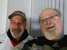 Jack Caniglia is in town for the holidays and we were at the Omaha v.  Manitoba hockey game at Baxter Arena this afternoon