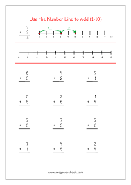 In the first section, we've. Free Printable Number Addition Worksheets 1 10 For Kindergarten And Grade 1 Addition On Number Line Addition With Pictures Objects Megaworkbook