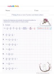 6th grade multiplying fractions worksheets with answers math skills for kids