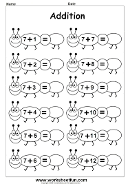 Plus 7 Insect Ant Bmp 1130 1600 1st Grade Math Worksheets Kindergarten Addition Worksheets Kindergarten Worksheets Printable