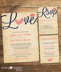 Rustic Wedding Invitation Love Bird Coral And Navy Vintage Etsy Coral Wedding Invitations Navy Wedding Invitations Wedding Invitations Rustic