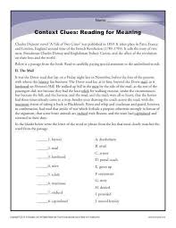 Context Clues Reading For Meaning High School Worksheets Context Clues Context Clues Worksheets Context Clues Passages
