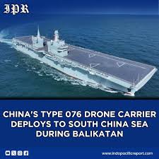 China Sent Its Drone Carrier Into Balikatan Exercise Waters The PLA Is Running a Live Intelligence Operation Against Allied Defenses The PLA Navy deploying its Type 076 drone carrier the Sichuan to