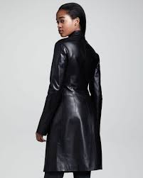The Row Mid Length Leather Coat Schwarze Lederhandschuhe Lederhandschuhe Kleider