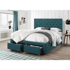 Ollie queen bed frame silver. Charlton Home Rhea Tufted Upholstered Storage Standard Bed In 2021 Teal Bedding Upholstered Storage Teal Bed Frame