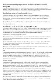Cite specific textual evidence when writing or speaking to support conclusions drawn from the text. 412823634 Differentiate The Language Used In Academic Text From Various Discipline Studocu