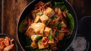 Chinese Marinated Tofu and Kimchi Salad