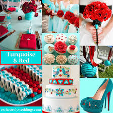 Turquoise Wedding Color Seven Perfect Combinations Exclusively Weddings Turquoise Wedding Summer Wedding Colors Wedding Colors Red