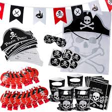 The best source for halloween and haunted house props, halloween animatronics, prop making supplies, decorations, costumes and accessories for over ten years. Pirate Party Supplies For Kids Birthday Set For 16 Guests Pirate Party Decorations Pirate Party Favors Pirate Party Decorations By Tigerdoe Amazon In Toys Games