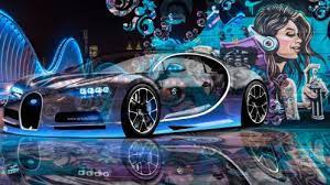 Bugatti Chiron Super Crystal City Graffiti Girl Street Car 2016 Wallpapers 4k Decal Wall Art Girls Wall Mural Graffiti Girl