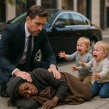 A homeless Black woman collapsed by the roadside, her two-year-old twin  children crying in despair — and when a billionaire passed by, he was  stunned to see that the two children looked