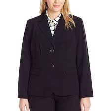 Nine West Plus Size Crepe Two Button Jacket