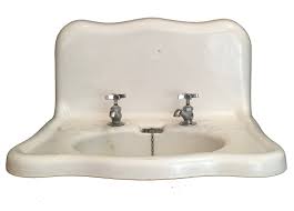 Carre ceramic console sink white basin chrome. The Period Bath Supply Company A Division Of Historic Houseparts Inc Gallery Of Sold Antique Sinks Antique Kohler Cast Iron Wall Hung Bathroom Sink With High Backsplash