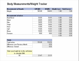 Free excel templates and spreadsheets for sports and health. Measurements Weight Tracker