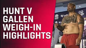 The heavyweight showdown between mark hunt and paul gallen nearly kicked off a day early after the super samoan threw a left hook at the former sharks. Mark Hunt Vs Paul Gallen Weigh In Highlights Youtube