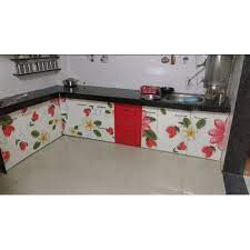Maybe you would like to learn more about one of these? Wooden L Shape Flower Printed Modular Kitchen Rs 2500 Running Feet Capwood Furniture Private Limited Id 20723705088