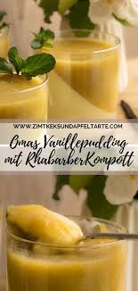 Vanillepudding Mit Rhabarberkompott Zimtkeks Und Apfeltarte Vanille Pudding Rezept Rhabarberkompott Rhabarber