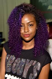 Having curly hair is definitely tricky. Justine Skye Purple Hair Moments Essence