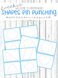 Shapes Pin Punching Shapes Shapes Preschool Montessori Activities