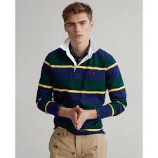 This cotton rugby shirt combines all of the traditional hallmarks, like the distinctive stripe and rubber buttons, with polo ralph lauren's take. Pin Von Roberto Martinez Diaz Auf Polo Herbst Outfits Manner Rugby Shirts Manner Outfit