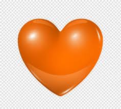 Orange heart isolated on transparent background | Premium PSD