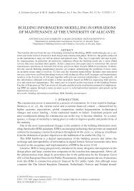 I have an excel sheet created by a 3rd party program. Pdf Building Information Modelling In Operations Of Maintenance At The University Of Alicante