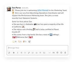 In this article, we explain how to introduce yourself in an email and provide a template and examples of email introductions to help you compose your own. Welcome New Employees To Your Team Slack Tips Slack