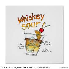 16 X 16 Poster Whiskey Sour Recipe Cocktail Art Poster Zazzle Com In 2020 Whiskey Sour Whiskey Sour Recipe Whiskey Sour Recipe Cocktails